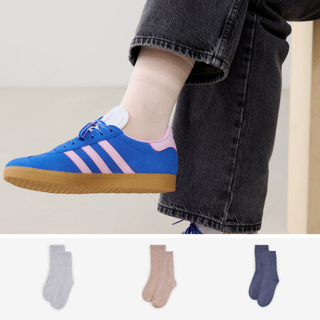 ADIDAS ORIGINALS CHAUSSETTES X3 CREW TRANSPARENT BEIGE/BLANCO MUJER