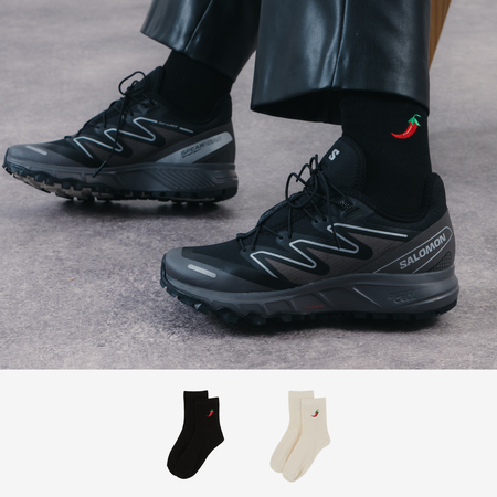 COURIR MID CREW CHILLI 2PK NOIR/BEIGE MIXTO