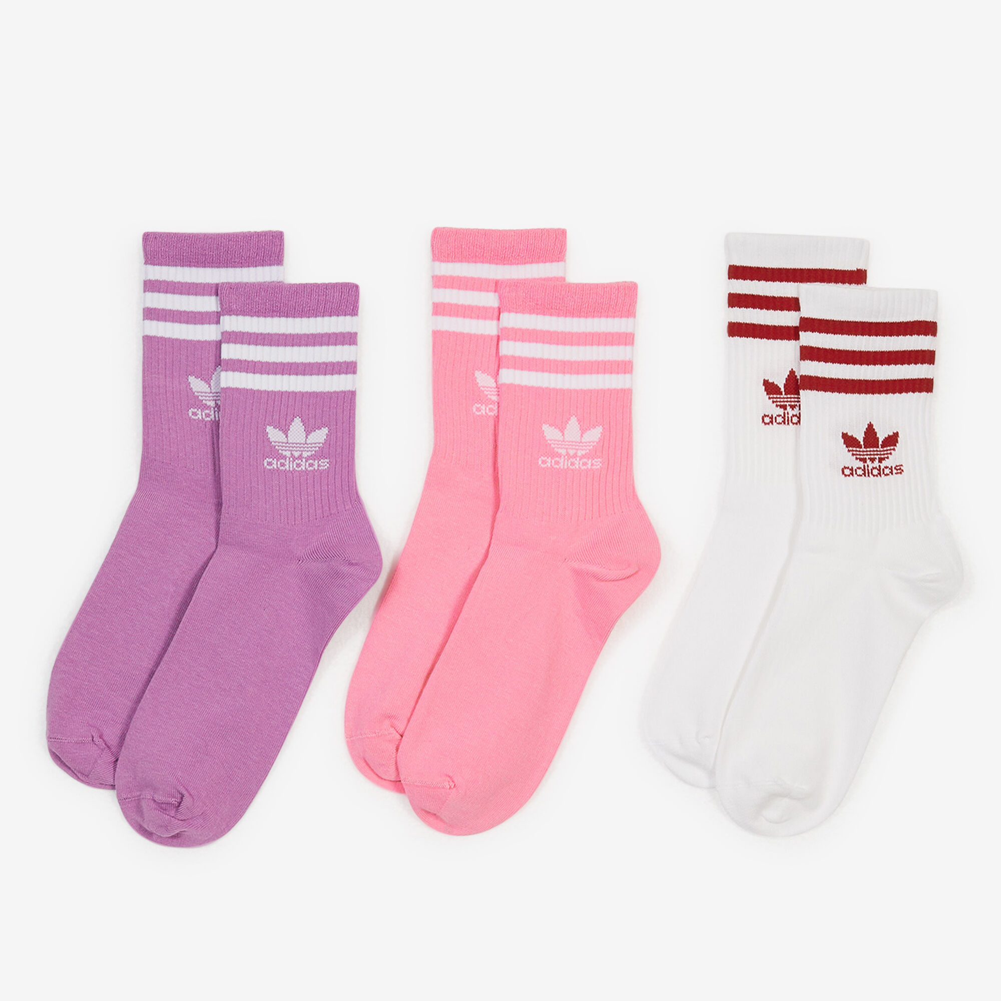 ADIDAS ORIGINALS CHAUSSETTES X3 CREW 3 STRIPES ROSA BLANCO MIXTO Courir .es