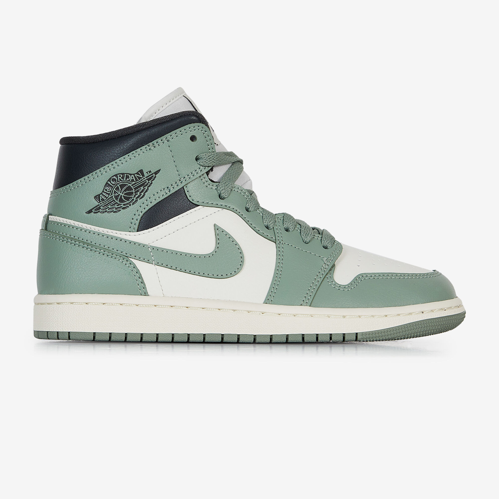 JORDAN AIR JORDAN 1 MID JADE SMOKE BEIGE VERDE CORDONES MUJER Courir.es