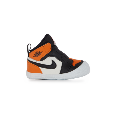 JORDAN AIR JORDAN 1 CRIB BOOTIE NEGRO/NARANJA BEBÉ