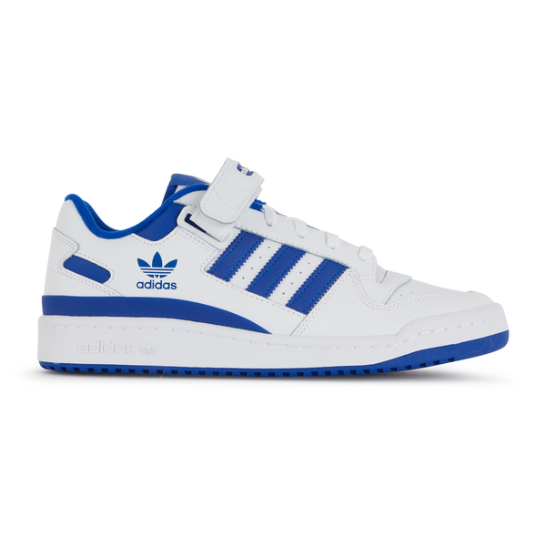 Adidas blancas con rayas azules sale