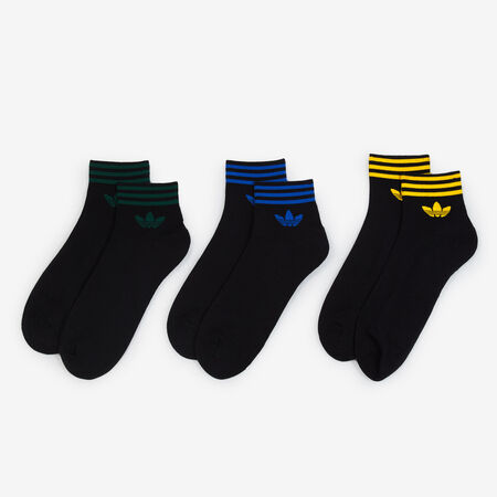 ADIDAS ORIGINALS CHAUSSETTES X3 ANKLE TREFOIL NEGRO/AZUL HOMBRE