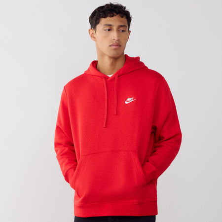 NIKE HOODIE CLUB SMALL LOGO ROJO HOMBRE