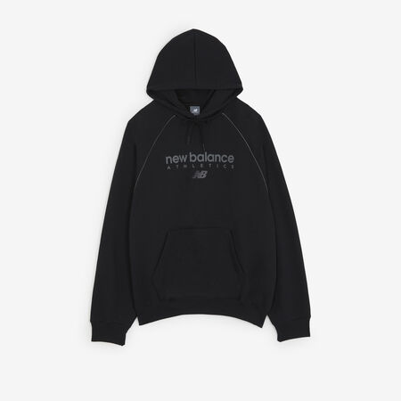 NEW BALANCE HOODIE LINEAR GRAPHIC NEGRO HOMBRE