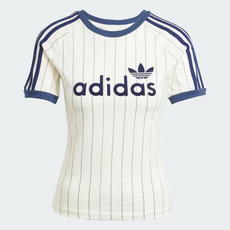 ADIDAS ORIGINALS TEE SHIRT SLIM JERSEY BEIGE/NEGRO MUJER