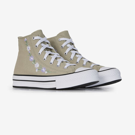 CONVERSE CHUCK TAYLOR ALL STAR EVA LIFT HI FLORAL CAQUI/BLANCO JUNIOR