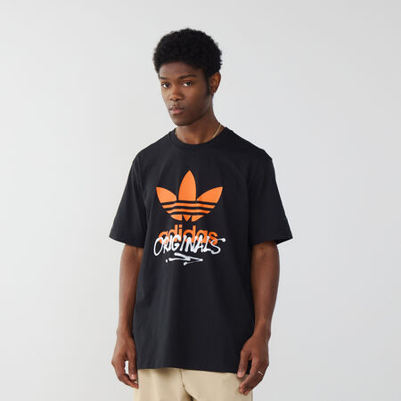 ADIDAS ORIGINALS TEE SHIRT GRAPHIC STREET TREFOIL BLANCO/NARANJA HOMBRE