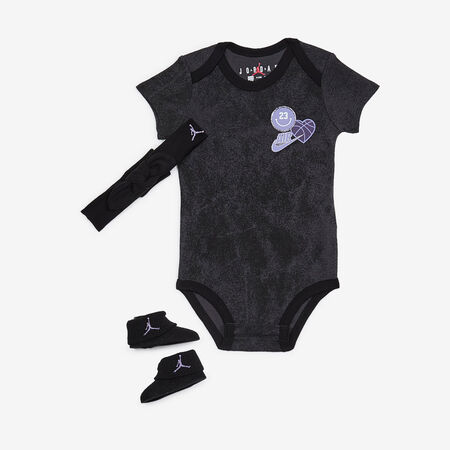 JORDAN 3 PC SET BLING NEGRO/MORADO BEBÉ