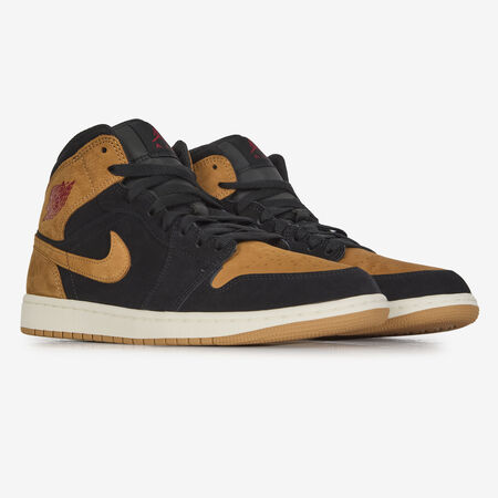 JORDAN AIR JORDAN 1 MID SE NEGRO/CAMELLO HOMBRE