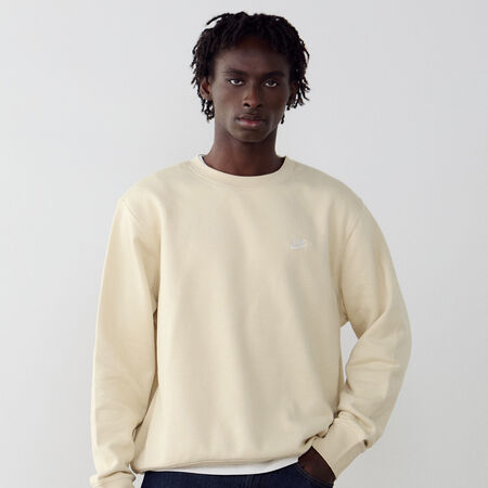 NIKE SWEAT CREW CLUB BEIGE/BLANCO HOMBRE
