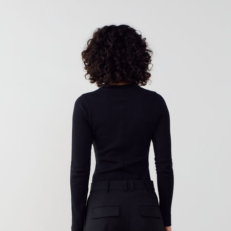 JORDAN TOP KNIT NEGRO/BLANCO MUJER