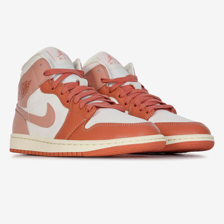 JORDAN AIR JORDAN 1 MID BLANCO/ROJO MUJER