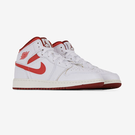 JORDAN air jordan 1 AIR JORDAN 1 MID BLANC/ROUGE JUNIOR