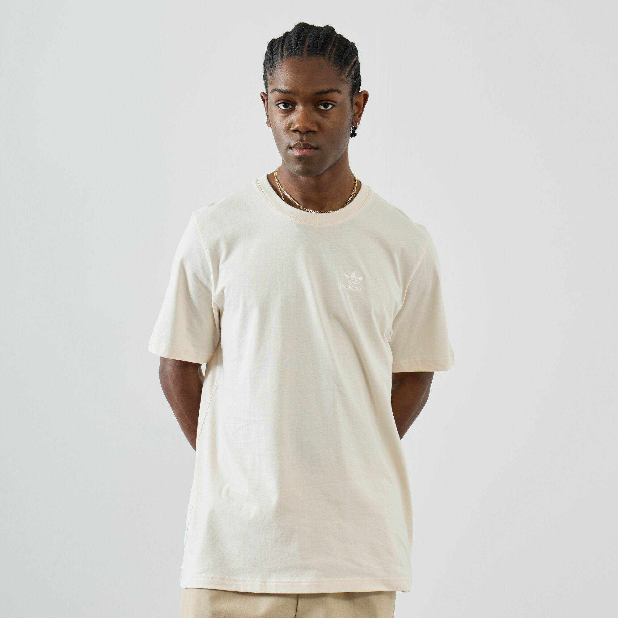 ADIDAS ORIGINALS TEE SHIRT ESSENTIAL BEIGE BLANCO CAMISETA