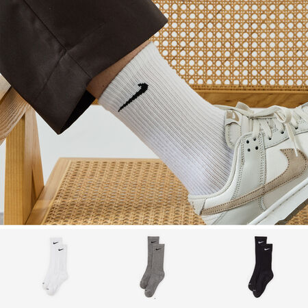 CHAUSSETTES X6 CREW CUSHION : BLANC/NOIR