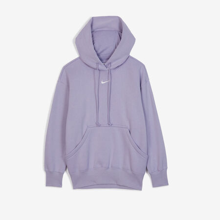 NIKE HOODIE PHOENIX LONG OVERSIZED MORADO/BLANCO MUJER