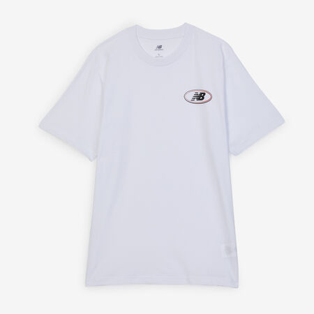 NEW BALANCE TEE SHIRT OVAL LOGO BLANCO/NEGRO HOMBRE