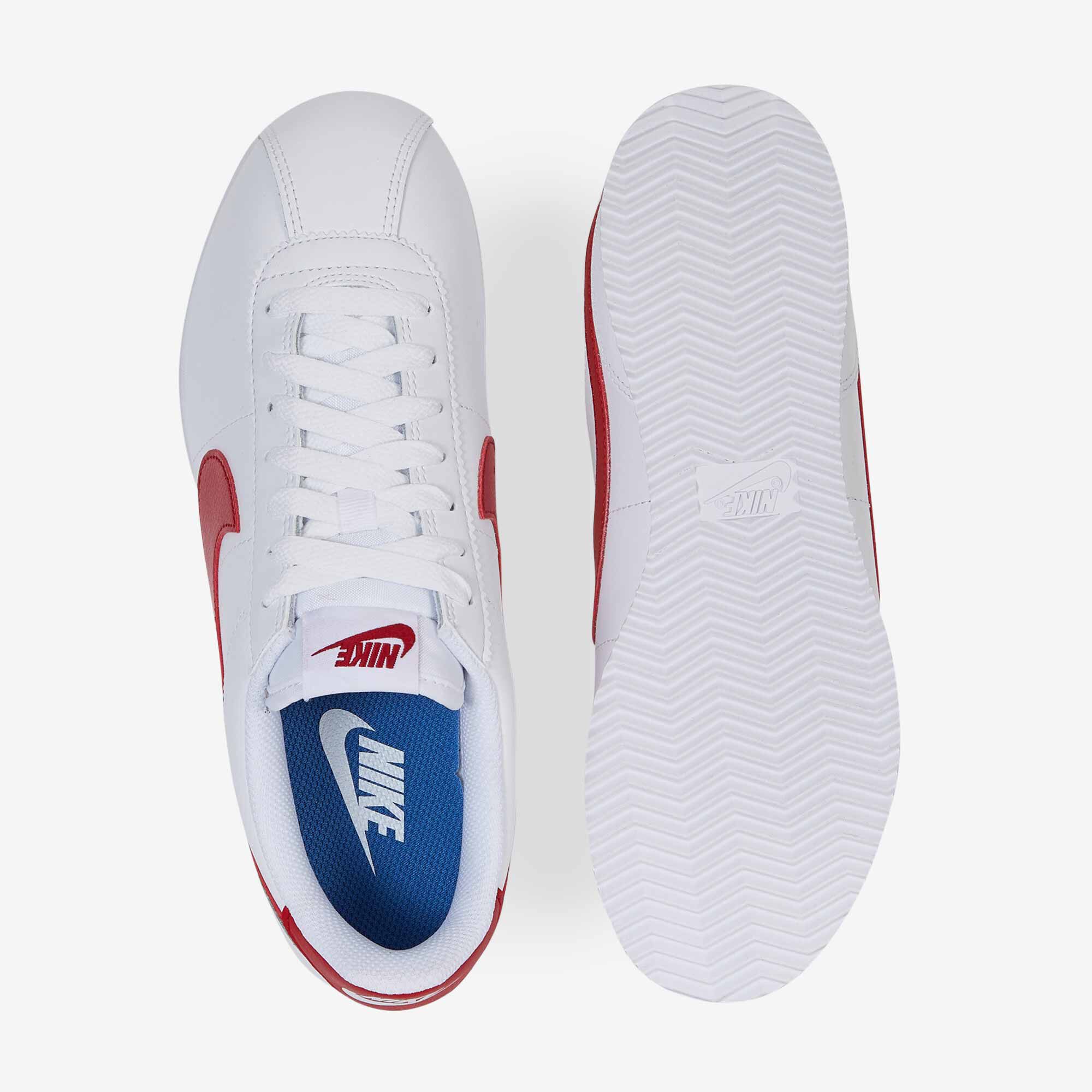 Nike cortez blanco con rojo sale