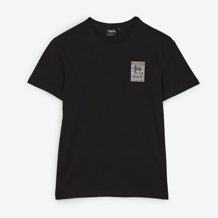 ONE PIECE TEE SHIRT WANTED ACE NEGRO HOMBRE