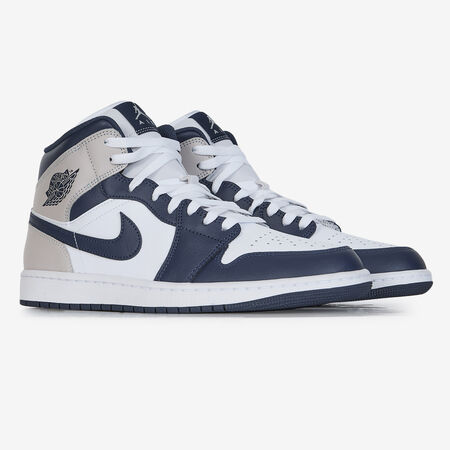 JORDAN AIR JORDAN 1 MID BLANCO/AZUL MARINO HOMBRE