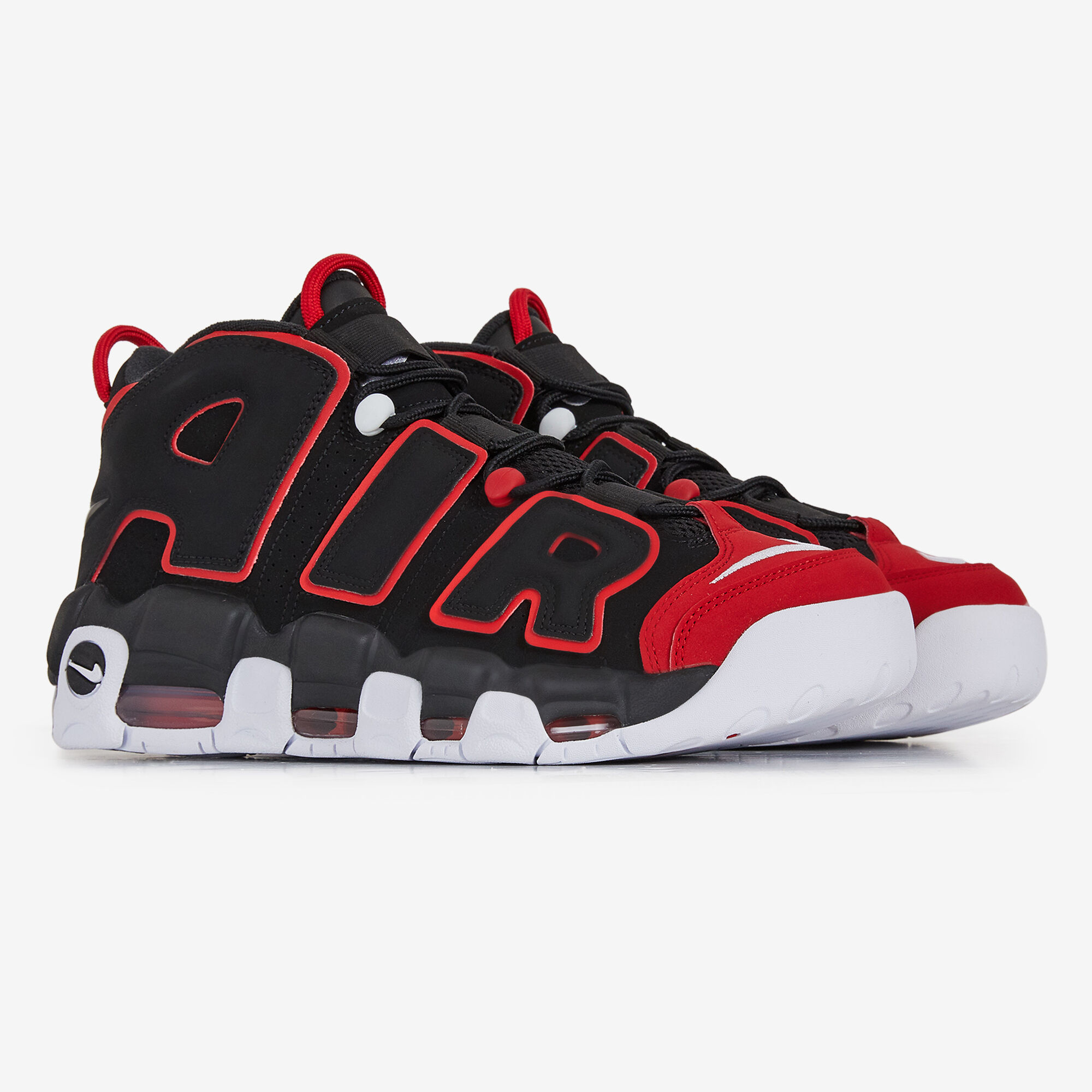 Nike uptempo rojas y negras top