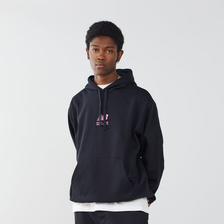 NEW BALANCE HOODIE EMBRO LOGO BOSTON 06 NEGRO/ROSA HOMBRE