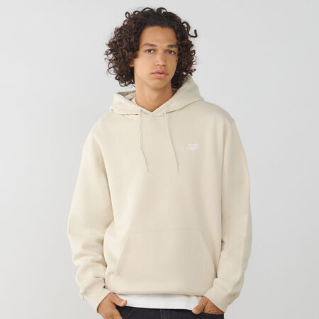 NEW BALANCE HOODIE SMALL LOGO BEIGE/BLANCO HOMBRE
