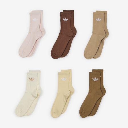 ADIDAS ORIGINALS CHAUSSETTES X6 CREW CUSHION BEIGE/MARRÓN MIXTO