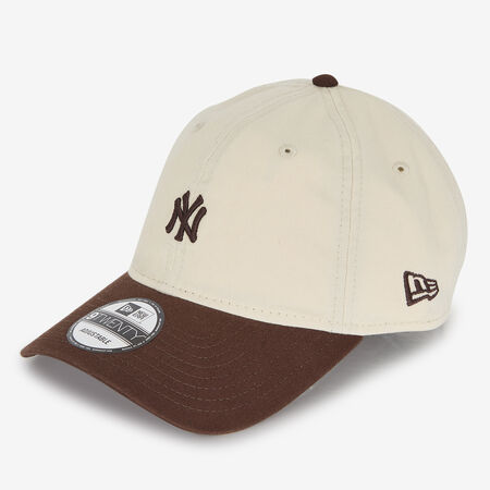 NEW ERA 9TWENTY NY MINI WASHED BEIGE/MARR&Oacute;N HOMBRE