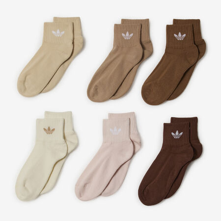 ADIDAS ORIGINALS CHAUSSETTES X6 QUARTER TREFOIL BEIGE/MARR&Oacute;N HOMBRE