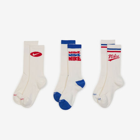 NIKE CHAUSSETTES X3 CREW LIFESTYLE CRUDO/ROJO HOMBRE