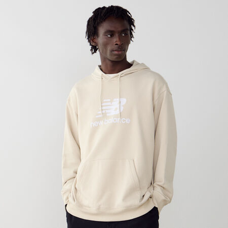 NEW BALANCE HOODIE BIG LOGO FT BEIGE/BLANCO HOMBRE