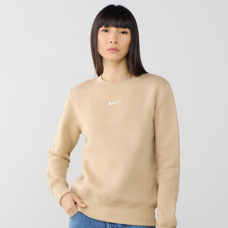 NIKE SWEAT CREW CLUB CENTERED LOGO BEIGE MUJER