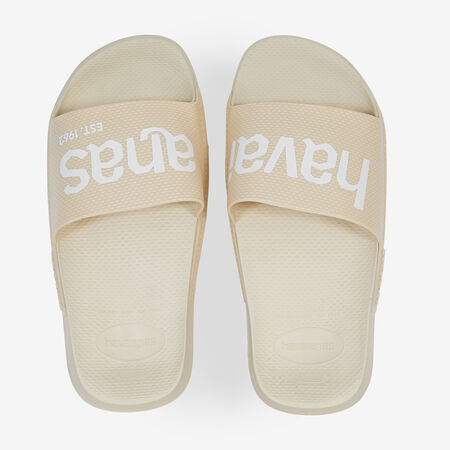 HAVAIANAS SLIDE CLASSIC LOGOMANIA BEIGE MUJER