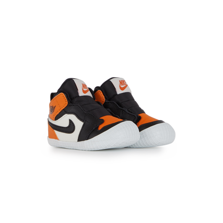 JORDAN AIR JORDAN 1 CRIB BOOTIE NEGRO/NARANJA BEBÉ