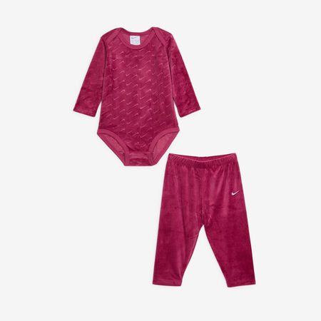 NIKE 3 PC SET VELOUR SWOOSH ROSA BEBÉ