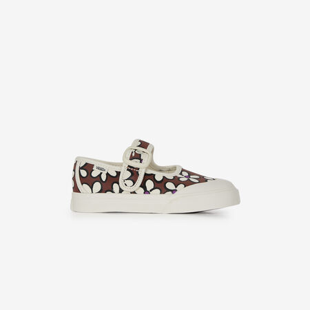 VANS MARY JANE FLOWERS MARR&Oacute;N/BEIGE BEB&Eacute;