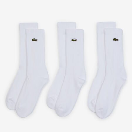 LACOSTE CHAUSSETTES X3 CREW LOGO BLANCO HOMBRE