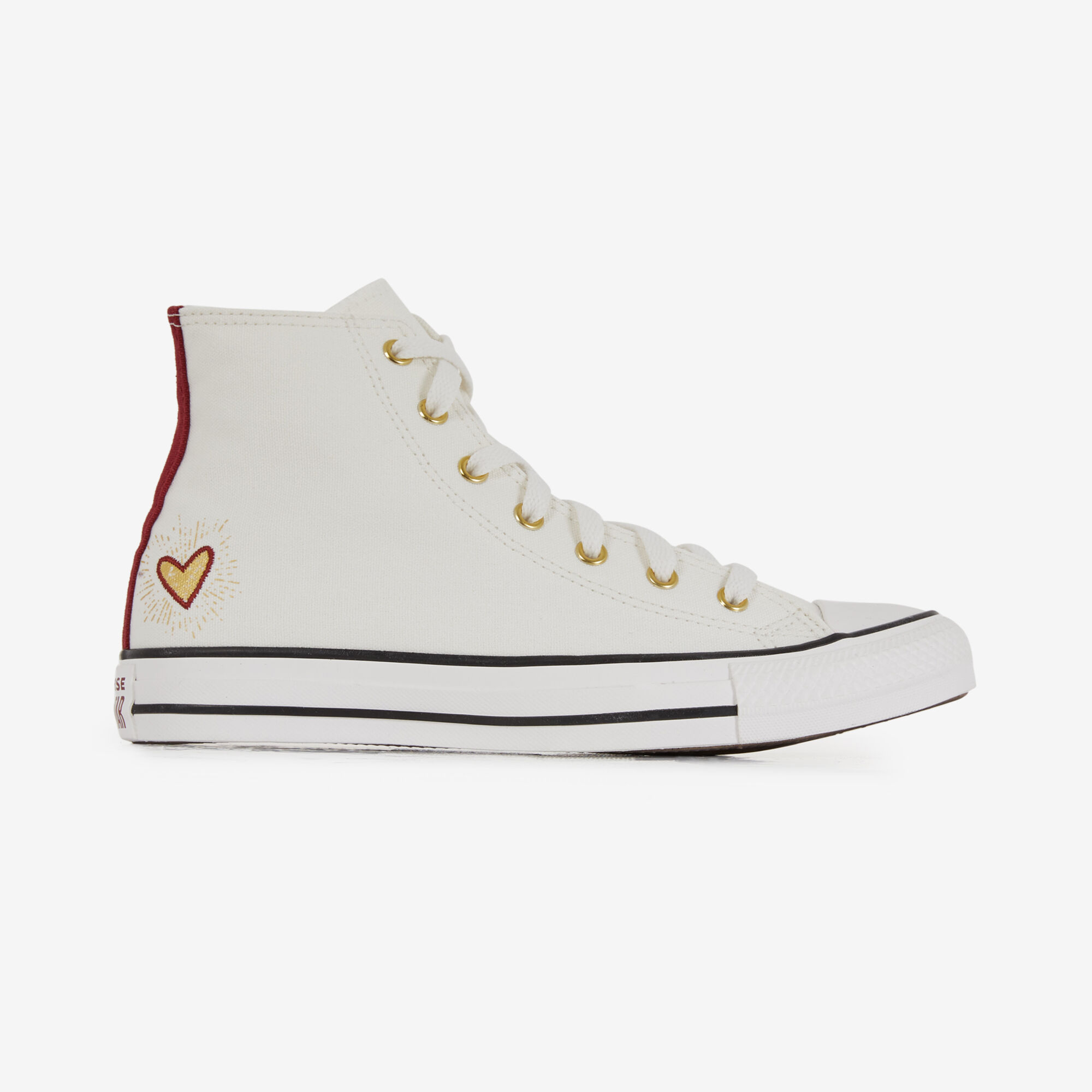 Converse blancas deals corazon rojo