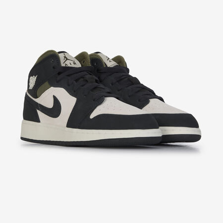 JORDAN AIR JORDAN 1 MID SUEDE BEIGE/NEGRO JUNIOR