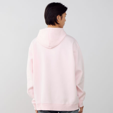 NEW BALANCE HOODIE BOSTON LOGO ROSA/MARR&Oacute;N HOMBRE