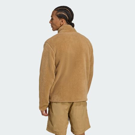 ADIDAS ORIGINALS JACKET FZ TEDDY FLEECE MARRÓN/BLANCO HOMBRE
