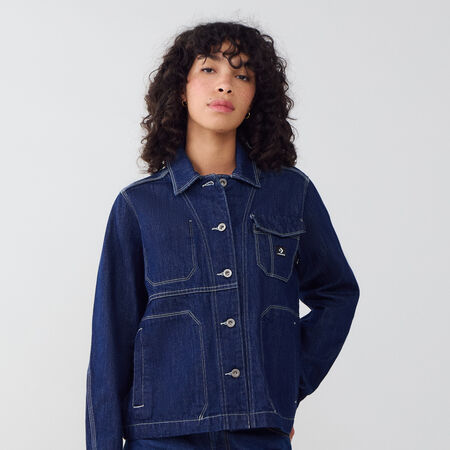CONVERSE JACKET DENIM STITCHING AZUL/BLANCO MUJER