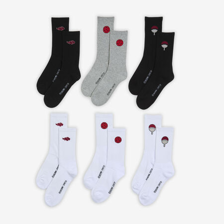 NARUTO CHAUSSETTES X6 CREW NARUTO SHIPPUDEN BLANCO/NEGRO MIXTO