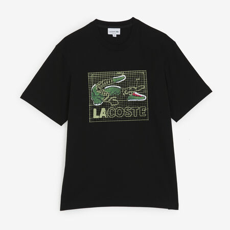 LACOSTE TEE SHIRT PRINT LOGO NEGRO HOMBRE