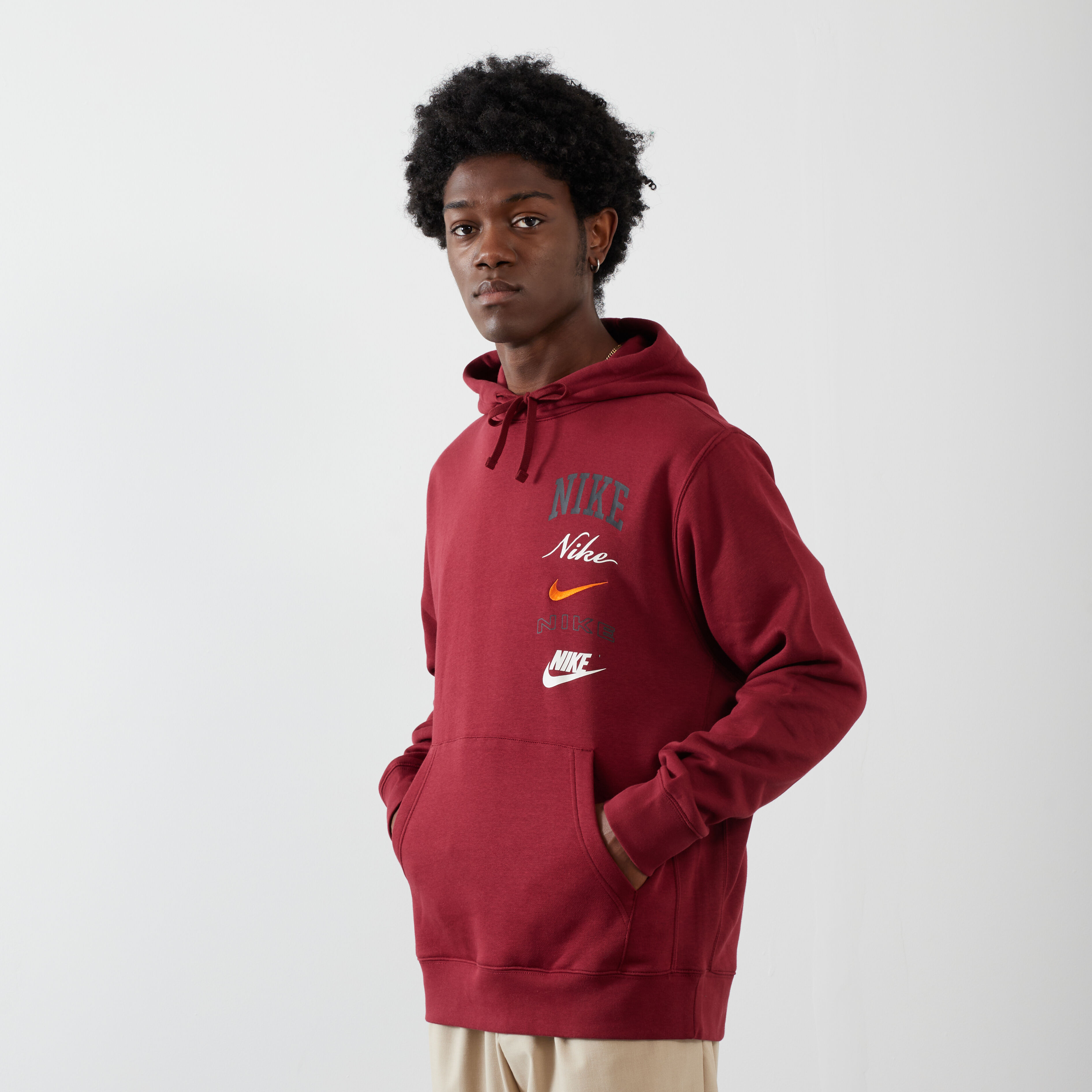NIKE HOODIE BB STACK BURDEOS SUDADERA HOMBRE Courir.es