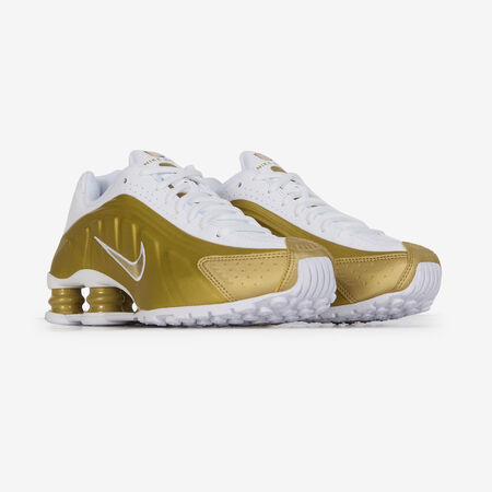 NIKE SHOX R4 BLANCO/DORADO JUNIOR