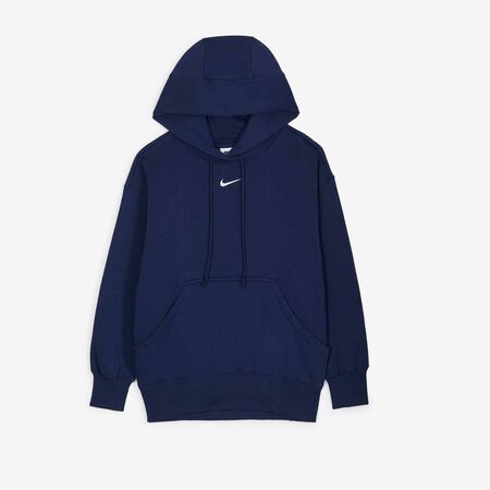 NIKE HOODIE PHOENIX LONG OVERSIZED AZUL MARINO MUJER