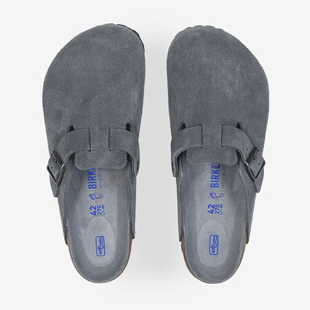 BIRKENSTOCK BOSTON SUEDE BASALT GRAY GRIS HOMBRE